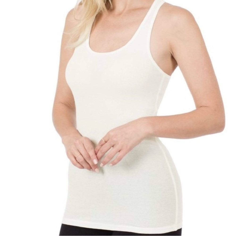 Ivory Cream Sleeveless Tank Top